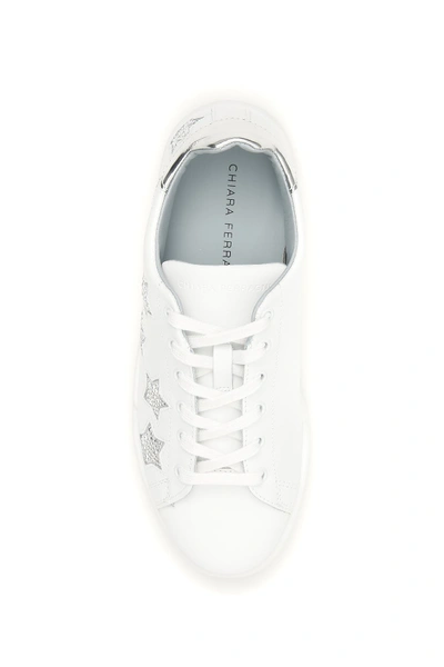 Shop Chiara Ferragni Crystal Stars Sneakers In White Silver Crystal