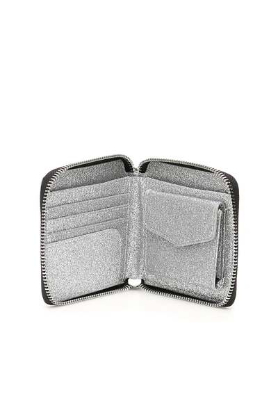 Shop Chiara Ferragni Flirting Glitter Ziparound Wallet In Silver