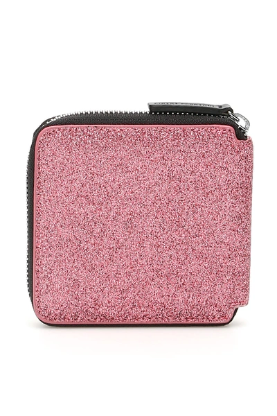 Shop Chiara Ferragni Flirting Glitter Ziparound Wallet In Pink