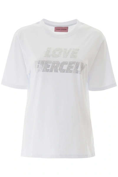 Shop Chiara Ferragni Love Fiercely T-shirt In White