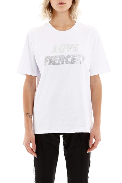Shop Chiara Ferragni Love Fiercely T-shirt In White