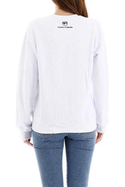 Shop Chiara Ferragni Team Ferragni Sweatshirt In White