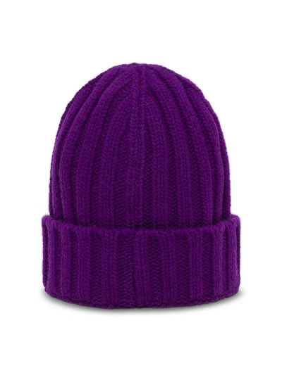Shop Off-white Chunky Hat With Logo In Violet