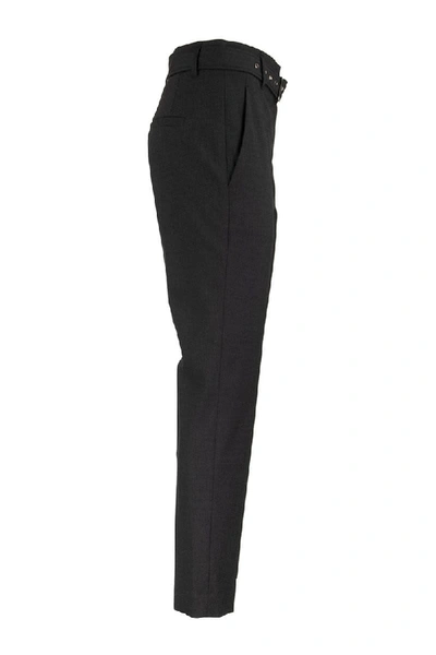 Shop Brunello Cucinelli Cigarette Trousers With Monili Belt Loops In Black