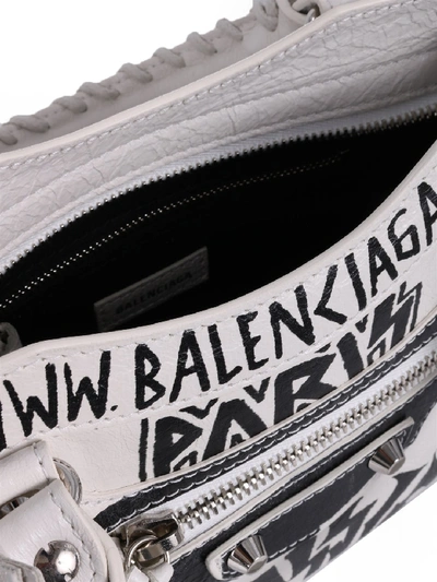 Balenciaga Classic City Mini Printed Textured-leather Tote In Black