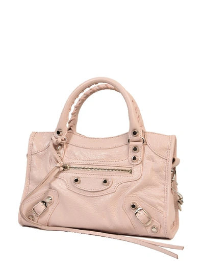Balenciaga Light Pink Classic Mini City Logo Strap Bag In Neutrals |  ModeSens