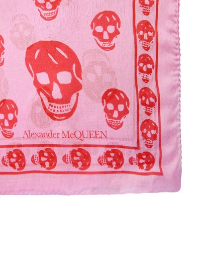 Shop Alexander Mcqueen Classic Skull Scarf In Red