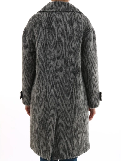 Shop Kenzo Coats White/black In Grey