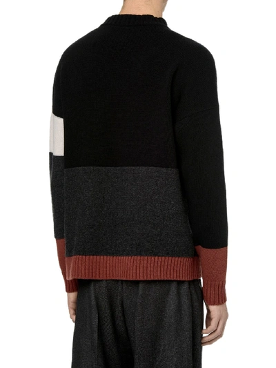 Shop Off-white Color-block Wool Jumper In Black