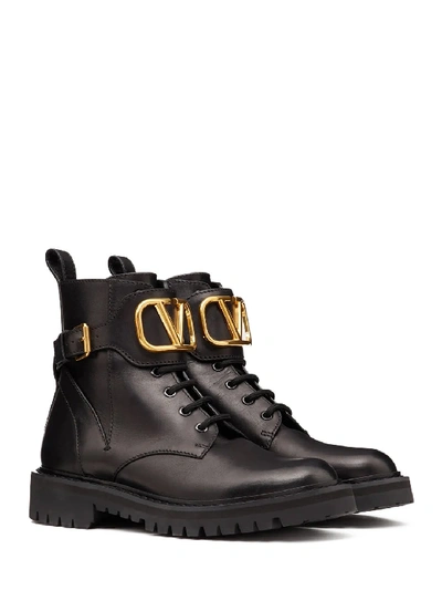 Shop Valentino Combat Boot Vlogo In Black
