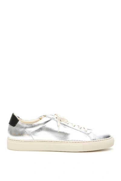 Shop Common Projects Retro Low Special Edition Sneakers In Silver Black