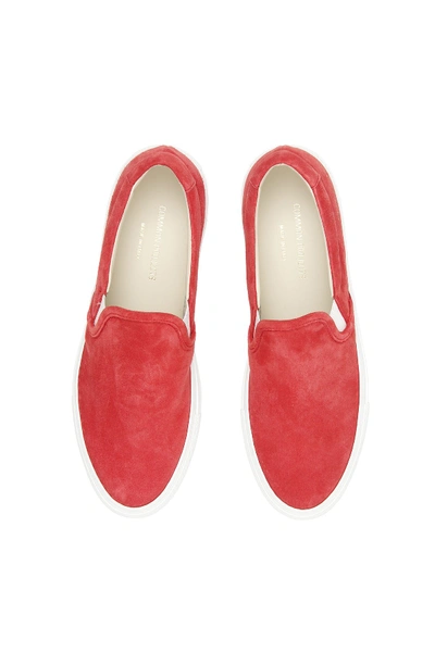 Shop Common Projects Suede Slip-ons In Red