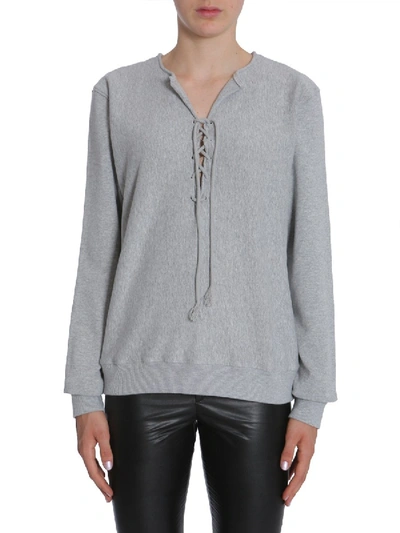 Shop Saint Laurent Cotton Sweatshirt In Grey