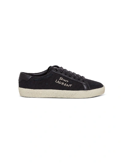 Shop Saint Laurent Court Classic Canvas Sneakers In Black