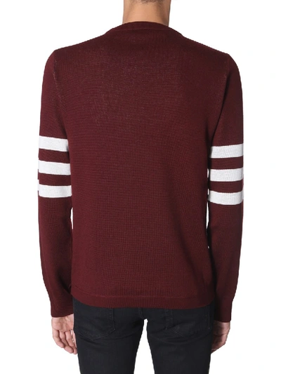 Shop Dolce & Gabbana Crew Neck Sweater In Bordeaux