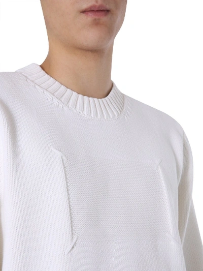 Shop Maison Margiela Crew Neck Sweater In White