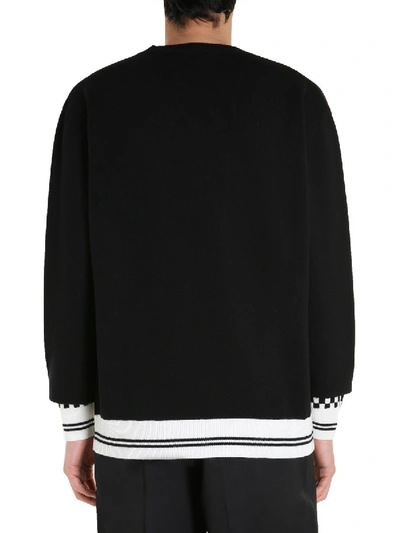 Shop Versace Crew Neck Sweater In Black