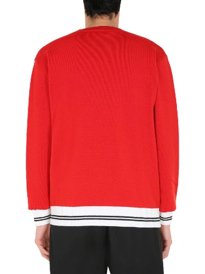 Shop Versace Crew Neck Sweater In Red