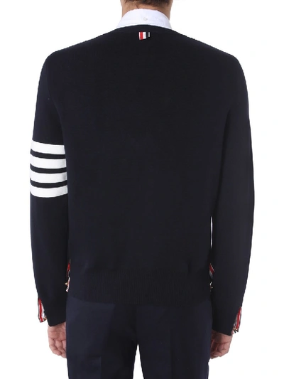 Shop Thom Browne Crew Neck Sweater In Blue