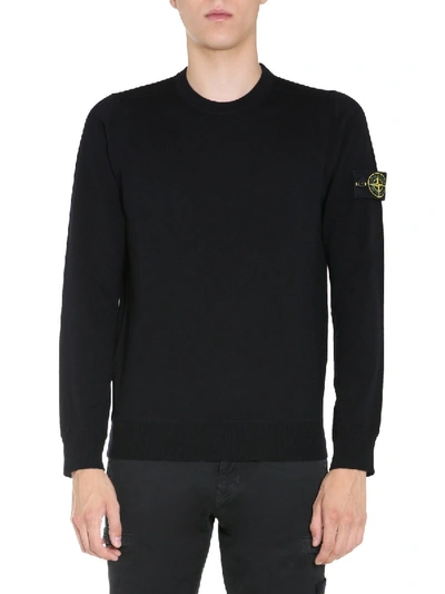 Shop Stone Island Crew Neck Sweater In Black