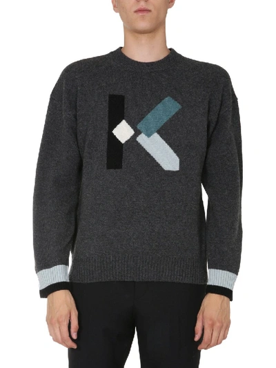 Shop Kenzo Crew Neck Sweater In Grey