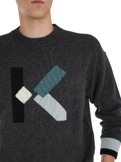 Shop Kenzo Crew Neck Sweater In Grey