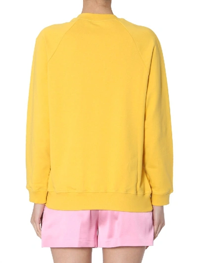 Shop Alberta Ferretti Crew Neck Sweatshirt In Yellow