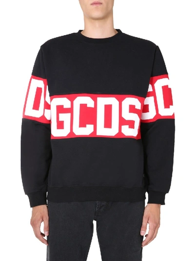 Shop Gcds Crew Neck Sweatshirt In Black