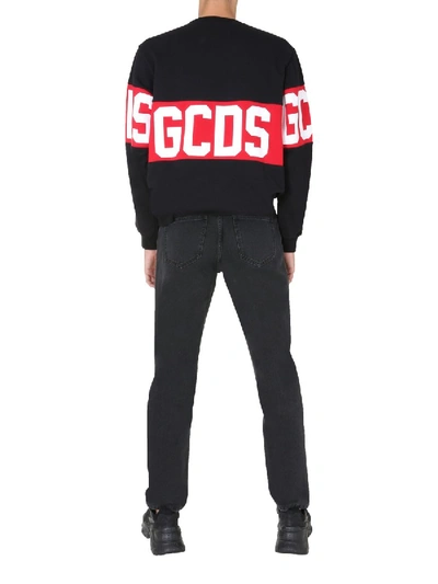 Shop Gcds Crew Neck Sweatshirt In Black