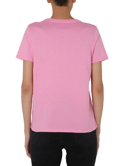Shop Balmain Crew Neck T-shirt In Pink