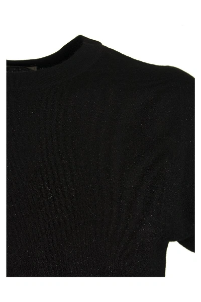 Shop Brunello Cucinelli Crewneck Sweater Cashmere And Silk Sparkling Lightweight Sweater In Black