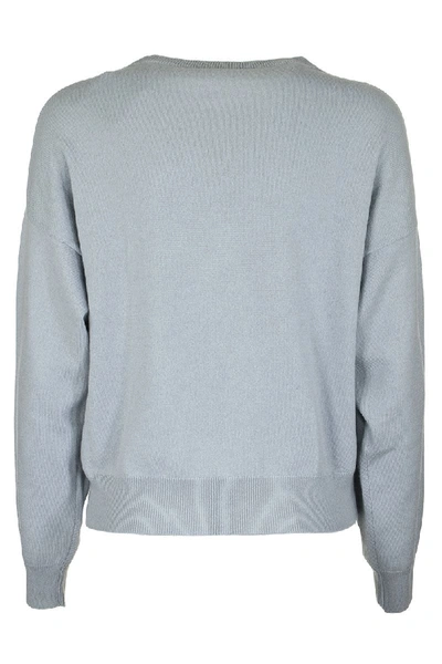 Shop Brunello Cucinelli Crewneck Sweater Cashmere Sweater With Monili In Light Blue
