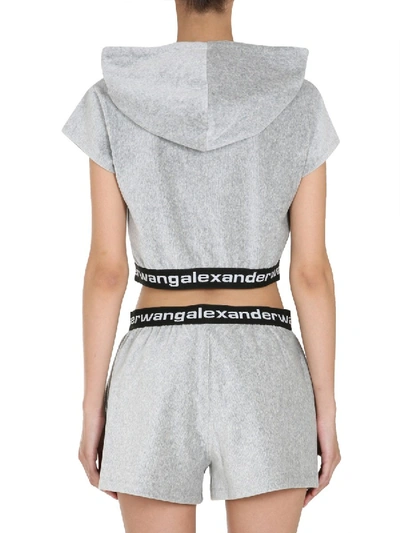 Shop Alexander Wang Cropped Sweatshirt In Grey
