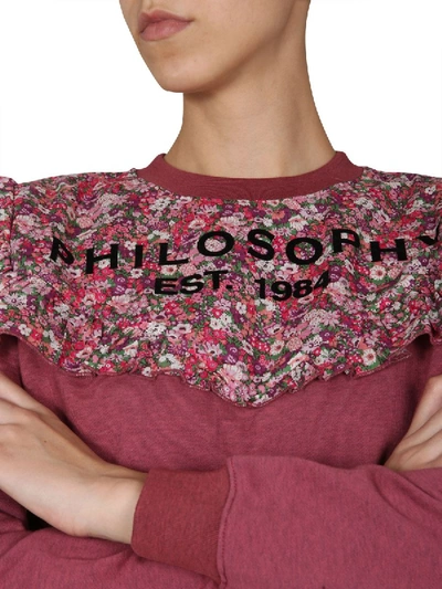 Shop Philosophy Di Lorenzo Serafini Cropped Sweatshirt In Pink