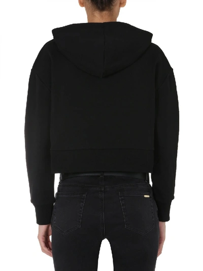 Shop Balmain Cropped Sweatshirt In Black