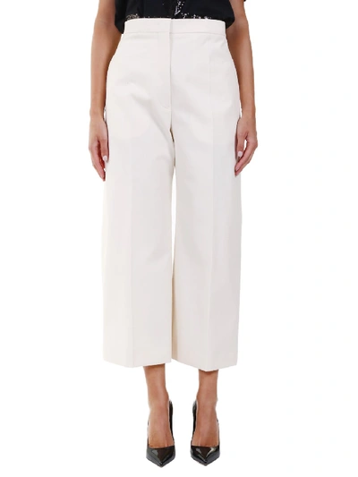 Shop Jil Sander Cropped Trousers Ivory In White