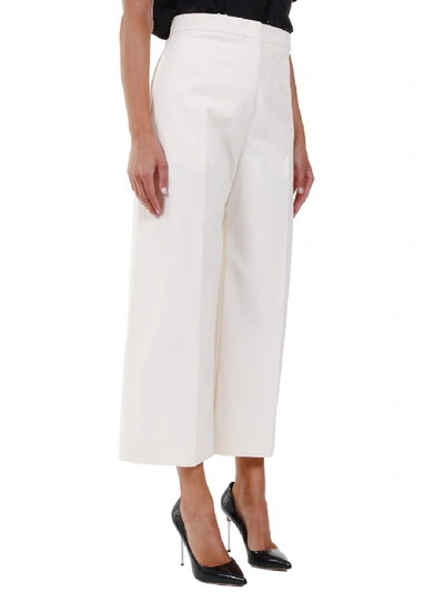Shop Jil Sander Cropped Trousers Ivory In White