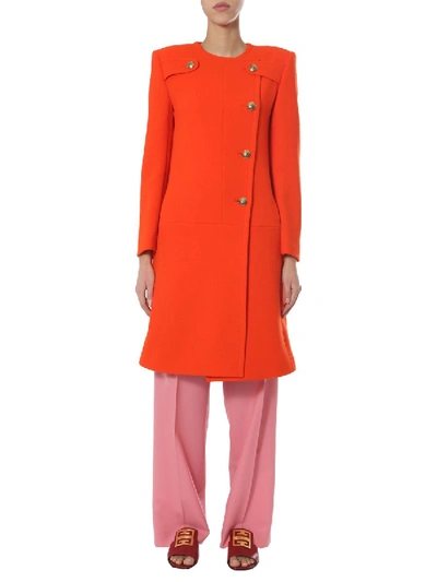 Shop Givenchy Crossed Coat In Orange