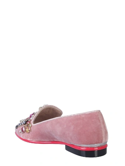 Shop Alexander Mcqueen Crystals Set Moccasin In Pink