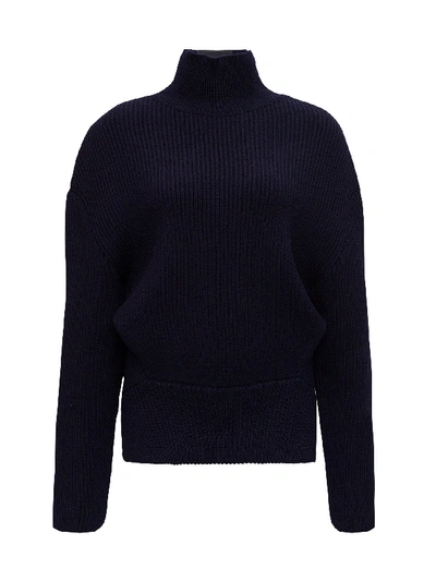 Shop Balenciaga Cuto-out Detailed Turtleneck In Blu