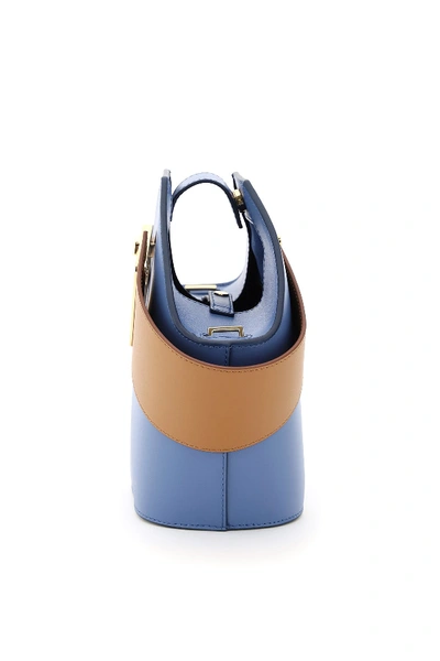 Shop Danse Lente Mini Johnny Leather Bag In Washed Blue Sandy Tan