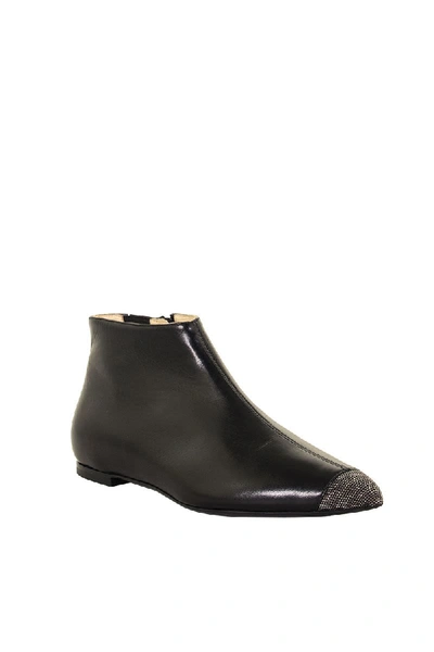 Shop Fabiana Filippi Dea Leather Ankle Boots Black