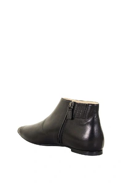 Shop Fabiana Filippi Dea Leather Ankle Boots Black