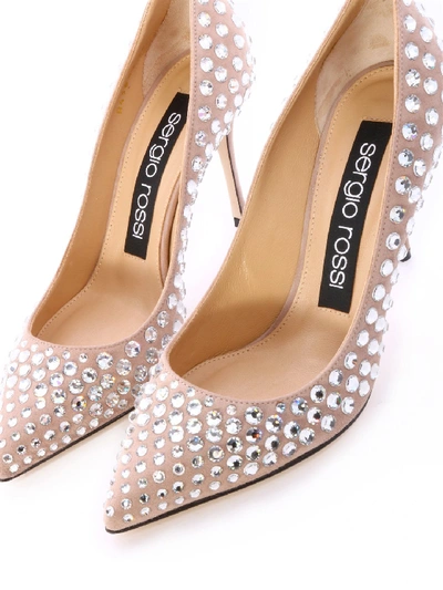 Shop Sergio Rossi Décolleté Godiva Strass In Pink