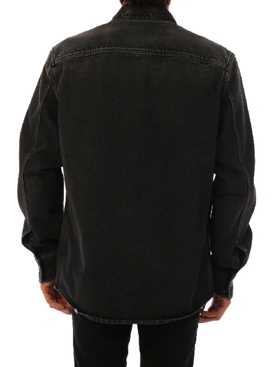 Shop Valentino Denim Shirt Black