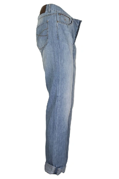 Shop Brunello Cucinelli Denim Trousers Five Pockets In Light Blue