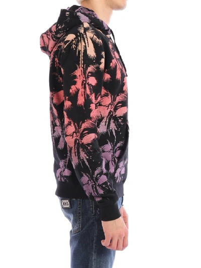 Shop Saint Laurent Dip-dye Palm Hoodie In Multicolor