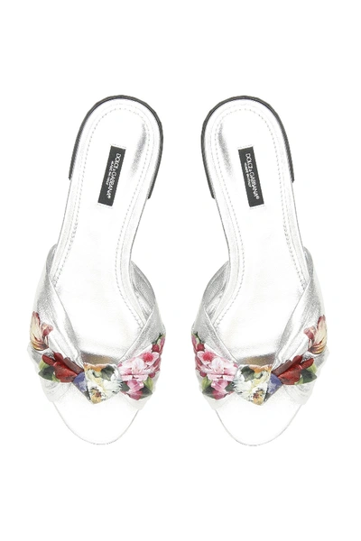 Shop Dolce & Gabbana Bianca Mules In Argento