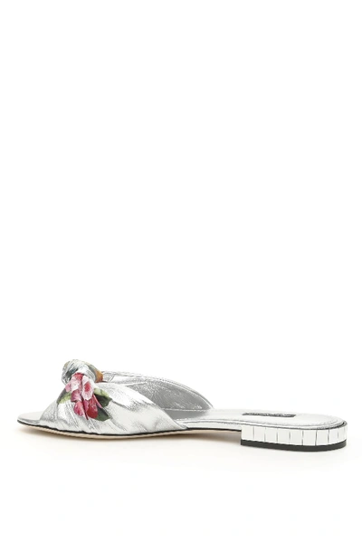 Shop Dolce & Gabbana Bianca Mules In Argento