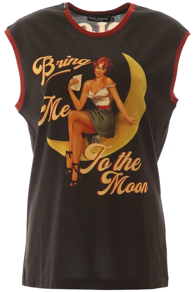 Shop Dolce & Gabbana Bring Me To The Moon T-shirt In Bring Me Fdo Nero